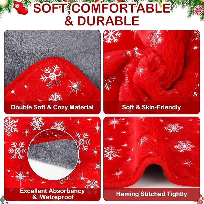 Tudomro 8 Pcs Guinea Pig Blankets Absorbent Washable Animal Fleece Bedding Cage Liners Waterproof Reusable Pet Pee Sleep Mat Pad Cover for Chinchilla Hamster Ferret(Snowflake,16 x 24 Inch) - Image 6