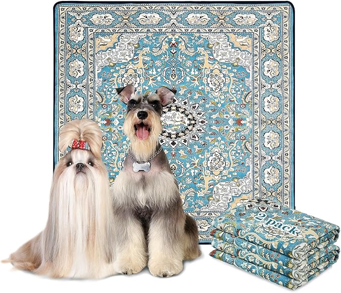 Qeils Washable Pee Pads for Dogs, Reusable Puppy Pads 36"x 36" 2 Pack | Leak-Proof, Super Absorbent Potty Training Pads With Non-Slip Backing For Crates, Floor, Playpen, Whelping & Furniture by Qeils