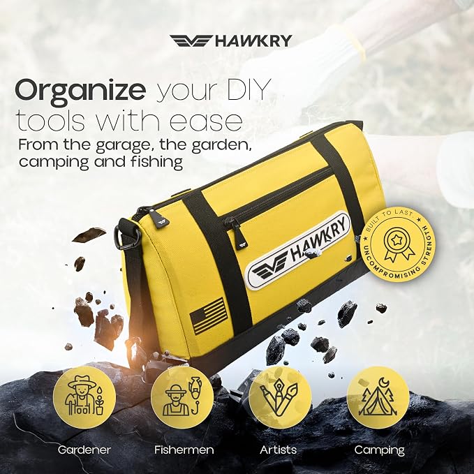 HAWKRY Oxford Waterproof Tool Bag – Small Tool Bag and Tool Pouch, Fishing Bag, Travel Pouch, Compact, Durable Small Travel Bag, Multipurpose Tool Bags for Men for Work, Fishing and Travel - Image 8