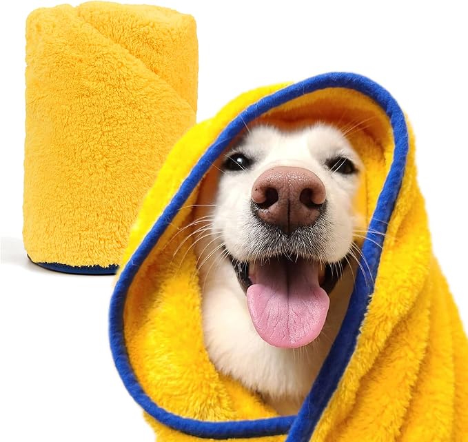 PETHROOM Ultra Absorbent Pet Towel | Quick-Drying, Soft Microfiber Dog & Cat Bath Towel | Lightweight, Durable, Fast Water-Soaking | Ideal for All Breeds (Large) 23.6" x 47.2" by PETHROOM