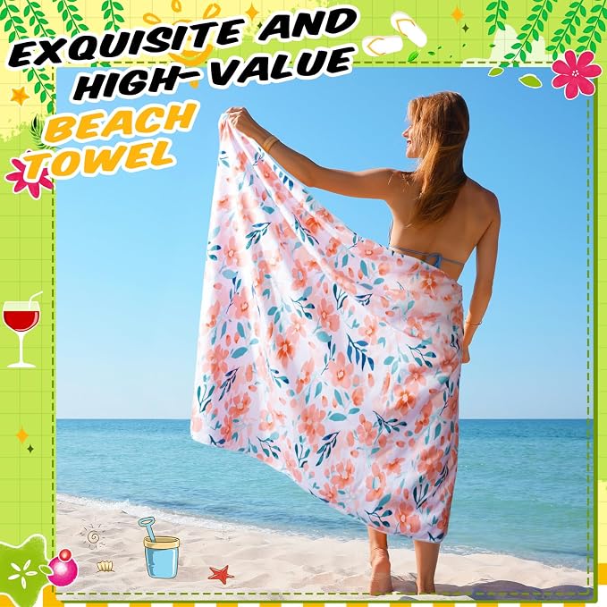 Remagr 24 Pcs Oversized Microfiber Beach Towels Bulk 60"x 28" Extra Large Quick Dry Absorbent Sand Free Towels for Adults, Pool, Travel, Swim, Yoga, Gym (Hawaiian) - Image 3