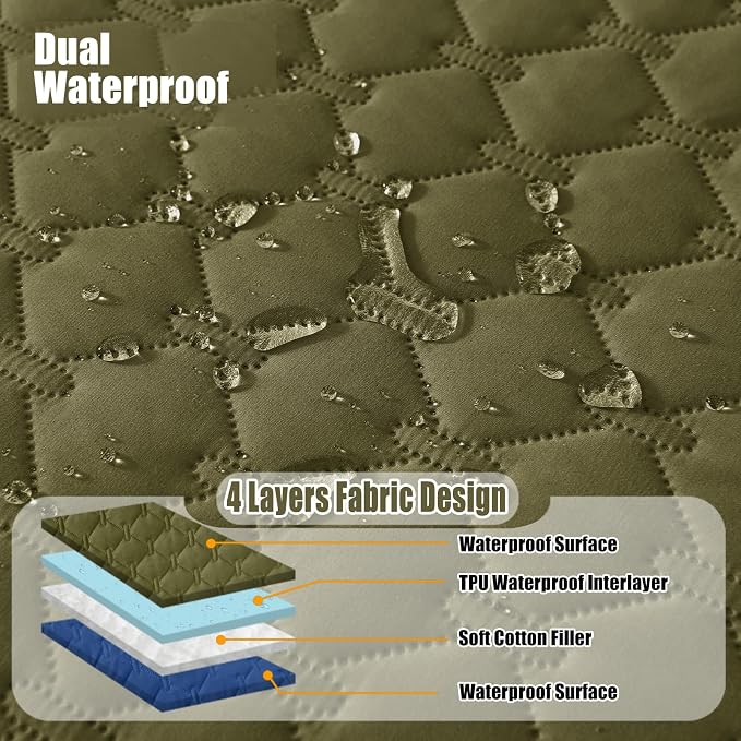 Smiry Waterproof Dog Bed Cover Blanket, Reversible Pet Blanket | Soft Reversible, Washable Leakproof Cats Dogs Couch Cover for Sofa, Couch, Furniture (30x53 Inch) - Image 2