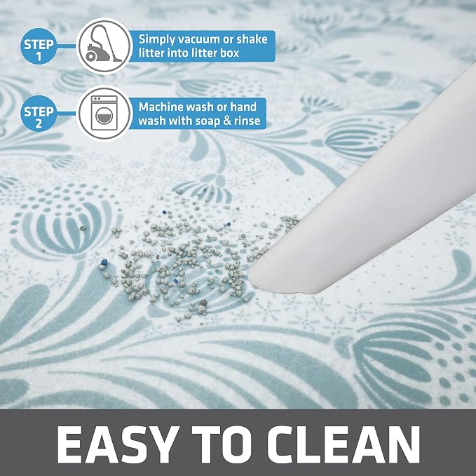 Drymate Cat Litter Box Mat, Litter Trapping Mat, Light Blue, 29x36 XL | Waterproof, Urine-Proof, Absorbent, Machine Washable, Soft on Paws, Contains Mess, Protects Floors, Kitten Supplies, USA Made - Image 5