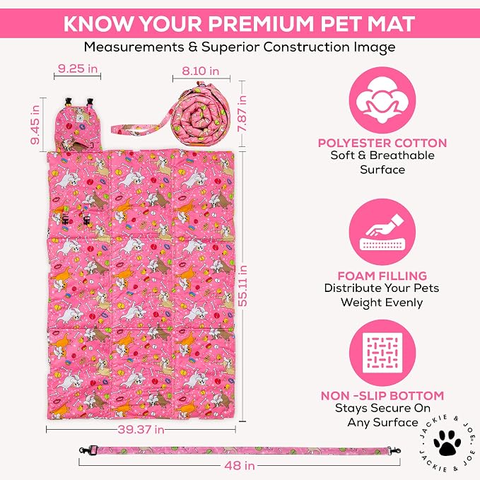 Extra Dog Bed 55x39 in- Lightweight & Portable Easy to Roll Up.Washable, Waterproof and Easy to Carry. Crate and Kennel Ready. Indoor and Outdoor Use, Protects You Car Seats. - Image 2