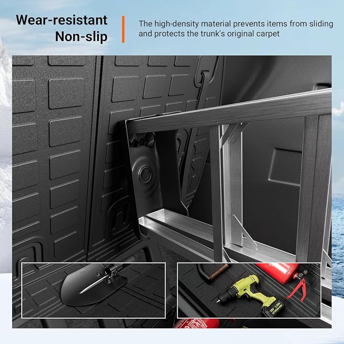 powoq Cargo Mat Compatible with 2022-2026 Kia Carnival Cargo Liner Rear Backrest Mat All Season Protection Replacement for 2022-2024 2025 2026 Kia Carnival Accessories (Trunk Mat+Backrest Mats) - Image 4