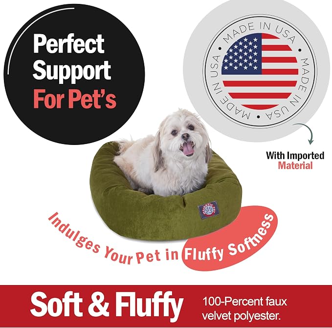 Majestic Pet Villa 24 Inch Shredded Memory Foam Dog Bed for Small Sized Dog 24x19x7 Inch–Orthopedic Pet Bed - Washable Small Puppy Mat with Head Support-Fern - Image 2