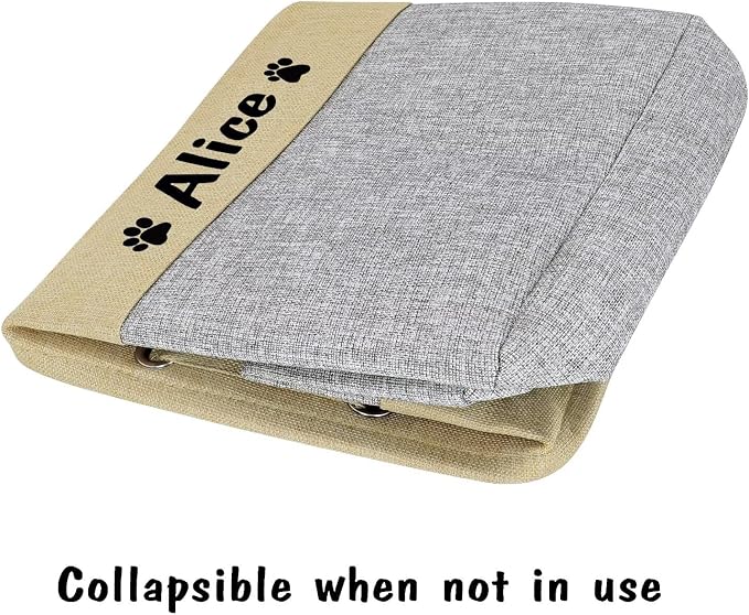PET ARTIST Collapsible Dog Toy Storage Basket Bin with Personalized Pet's Name - Rectangular Storage Box Chest Organizer for Toys, Clothing, Apparel & Accessories (Grey Big One) - Image 5