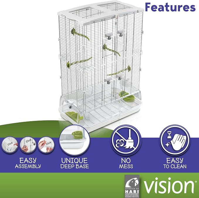 Vision M02 Wire Bird Cage, Bird Home for Parakeets, Finches and Canaries | Tall Medium - Image 3