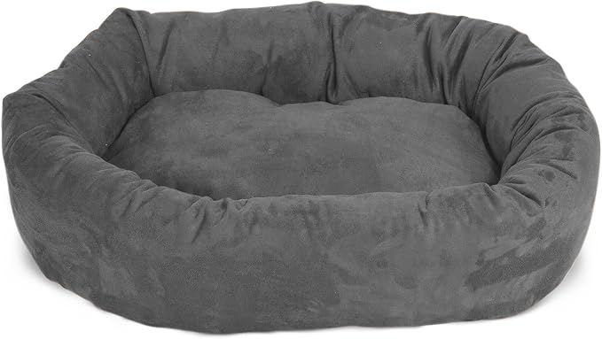Majestic Pet 40 Inch Large Washable Dog Bed, Orthopedic Donut Cuddle Furniture for Big Dogs, Soft and Cozy Faux Suede Calming Pet Crate Pad & Mat, Fluffy Pet Bed - Gray - Image 2