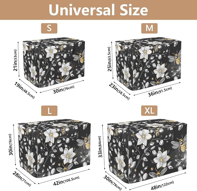 Dog Crate Cover Kennel Cover for Dog Cages Breathable for Wire Cage Indoor Outdoor Diamonds Bees Flower - Image 3