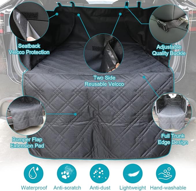 Model Y Rear Trunk Cargo Liner Pet Mat Dogs Rear Seat Cover Protector All-Weather Waterproof Compatible with Tesla Model Y Accessories 2019-2025 - Image 3