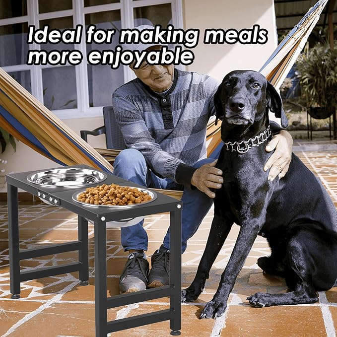 ADENGL Metal Elevated Dog Bowl for Large  Raised Bowl Stand with Sprill Proof Mat and 2000ML Pet Bowls, Food & Water Bowls 16" Tall Dog Feeder for Large Breed - Image 6