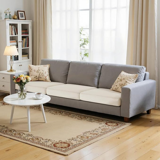Hokway Velvet Couch Cushion Covers Water Resistant Seat Covers Stretch Sofa Cushion Protector(3 Cushion XL-Sofa, Ivory) by Hokway
