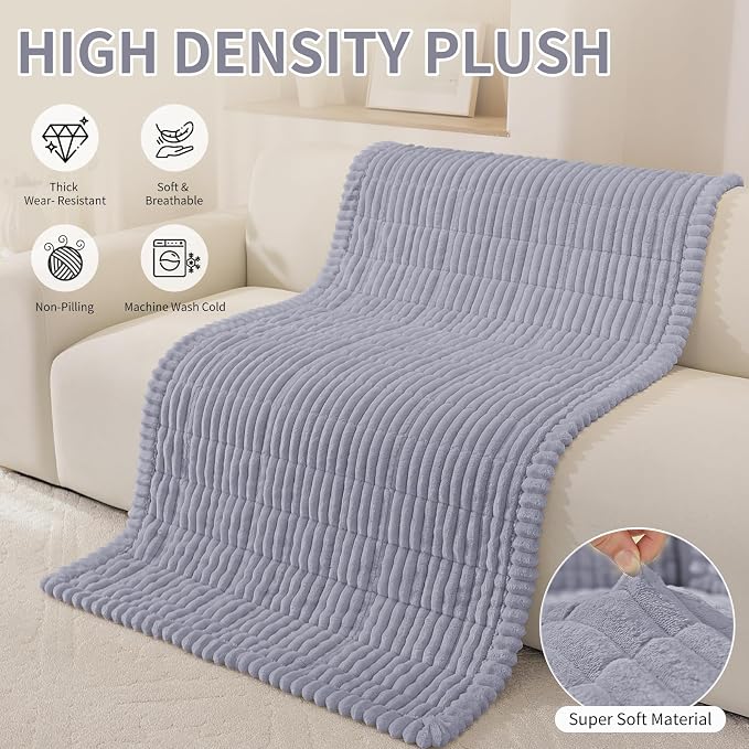 Fuzzy Pet Couch Covers for Dogs Washable, Thick Couch Covers for 2 Cushion Sofa Pet Friendly, Non Slip Plush Dog Couch Cover for for Sectional, Loveseat (Light Gray, 27.6" x 59") - Image 5