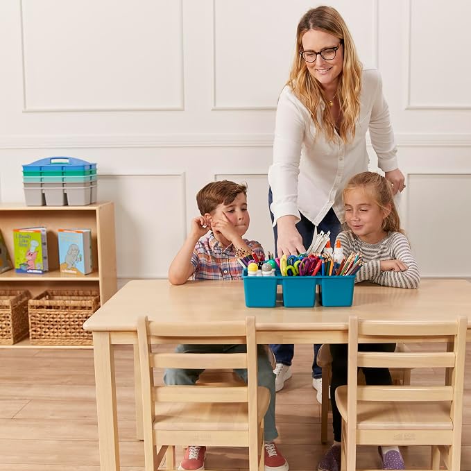 ECR4Kids 6-Compartment Large Plastic Caddy, Multipurpose Organization, Contemporary, 6-Pack - Image 8