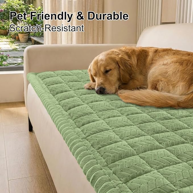 Smiry Couch Cover for Dogs, Non Slip Fuzzy Pet Sofa Covers Washable | Sofa Slipcovers for 2-3 Cushion Couch, Soft Thick Furniture Protector for Cats Dogs, Against Fur, Dirt, Scratch (27.6"x59") - Image 9