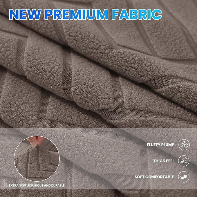 Stretch Sofa Cover Non-Slip Washable Furniture Protector | Stretch, 31"-46".Soft, Non Skid Foam, Elastic Bottom, Machine Washable, for Kids & Pets, Couch & Sofa, Light Coffee - Image 4