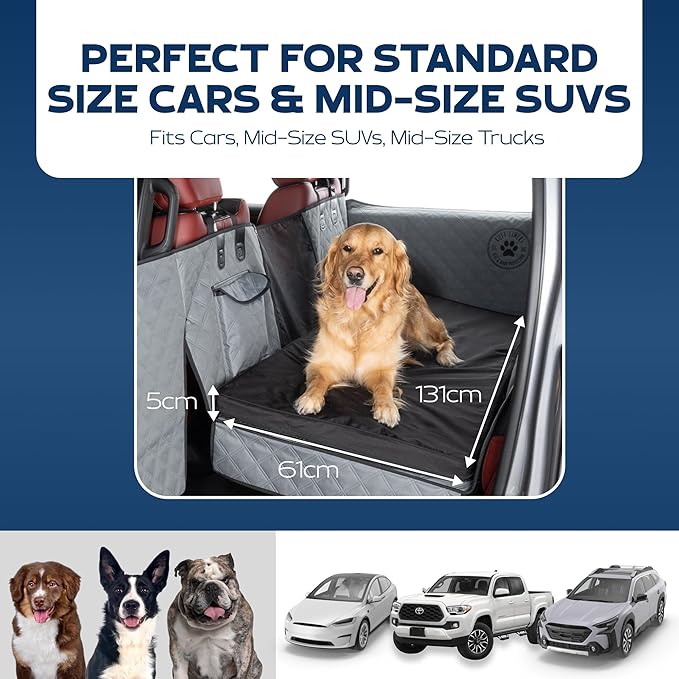 Ruff Liners Standard Dog Bed for Car Back Seat, Gray – As Seen on Shark Tank – Fits Standard Seat Extender – Non-Slip Base, Waterproof, Machine-Washable – Dog Mat for Car with Rebound Foam Comfort - Image 4