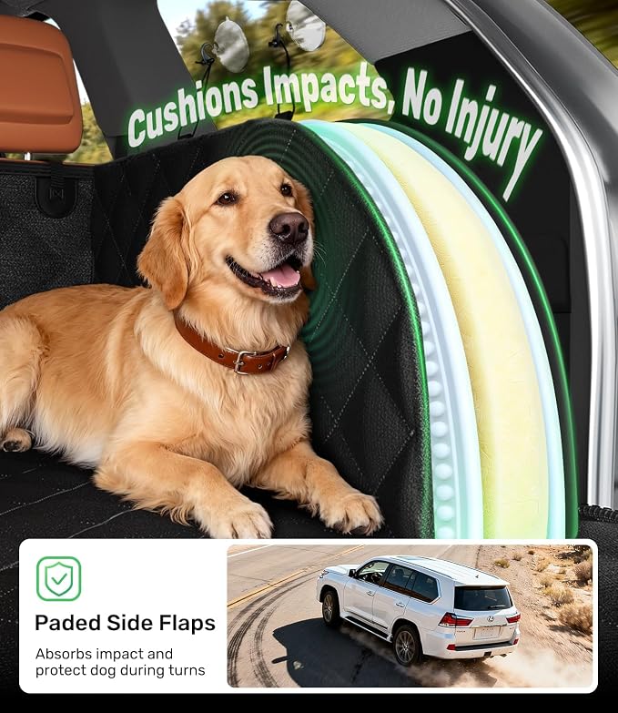 Zanch SUV Cargo Liner for Dogs, 3D Protection, Padded Sides & Bumper Flap | Waterproof, Durable, and Resistant to Scratches and Chewing; Easy to Install, Fold, Store, Wipe Clean, or Machine Wash. - Image 5