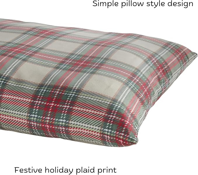 Happy Hounds Charlie Holiday Plaid Throw Pillow Dog Bed, Medium (42 x 30 in.) - Image 4