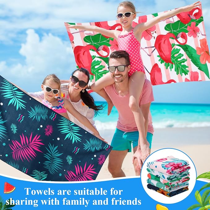 FuWeave 10 Pack Microfiber Beach Towel 28 x 55 Inch Oversized Large Quick Dry Thin Beach Towels for Pool Camping, Sand Free Lightweight Blanket for Women Adults Travel Swimming Sport (Vivid Style) - Image 5