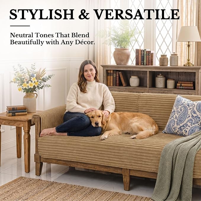 Smiry Waterproof Couch Cover for Dogs, Washable Non Slip Plush Protector | Waterproof Protection, Plush Flannel, Non Slip Backing, Pet Hair & Scratch Protection, Soft Cover (36" x 47") - Image 2