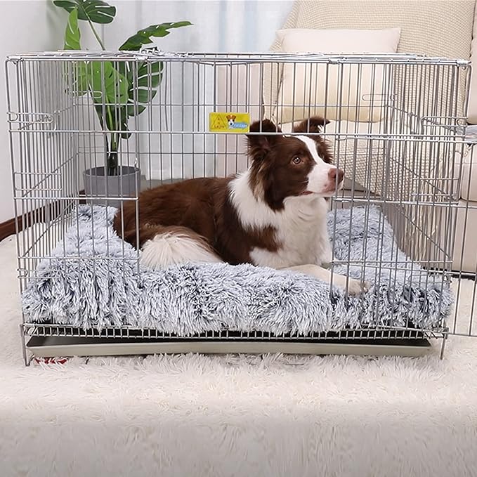 Vonabem Dog Bed, Extra Large, Plush Soft Pet Beds for XL Dogs, Crate Pad, Washable, 41L x 27W x 2H Inches, 100 lbs Capacity, Grey | Machine washable, Anti-Slip Bottom, Kennel Pad 41*27", Ultra Soft Cozy, Easy to Care - Image 4