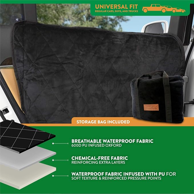 Plush Paws Products Velvet Car Door Protector | Washable & Waterproof Interior Door Cover for Car, Truck, & SUV | One Size Fits Most Nonslip, Tear Resistant Door Guard | Set of 2 Charcoal - Image 5