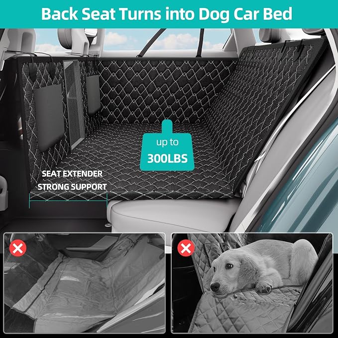 Petiza Back Seat Extender for Dogs Hard Bottom Dog Car Seat Cover for Back Seat Heavy Duty Scratch Proof Nonslip Durable Soft 100% Waterproof Dog Hammock for Car Truck SUV - Image 3