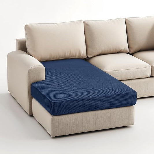 Hokway Stretch Chaise Cover Individual Couch Cushion Slipcovers Reversible Cushion Protector Slipcovers Sofa Cushion Protector Covers (Chaise Cover, Darkblue) by Hokway