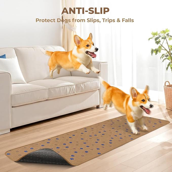 Fostanfly Washable Dog Pee Pads, 1 Pack 24''x96''(2x8ft) Runner Rug, Brown | Reusable Potty Training Pads for Dogs, Waterproof, for Playpen, Crates & Furniture - Image 5