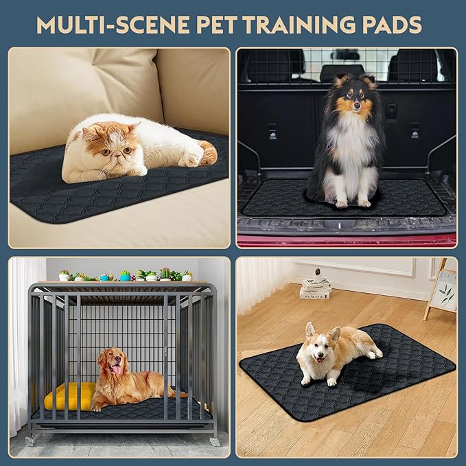 FunFurry Washable Pee Pads for Dogs - 1 Pack Reusable Pee Pads，Waterproof Puppy Pads，Pet Training Pads，Super Absorbent with Dog Paw Shape Non-Slip Backing (Dark Grey, 48" X 65" - 1 Pack) - Image 6