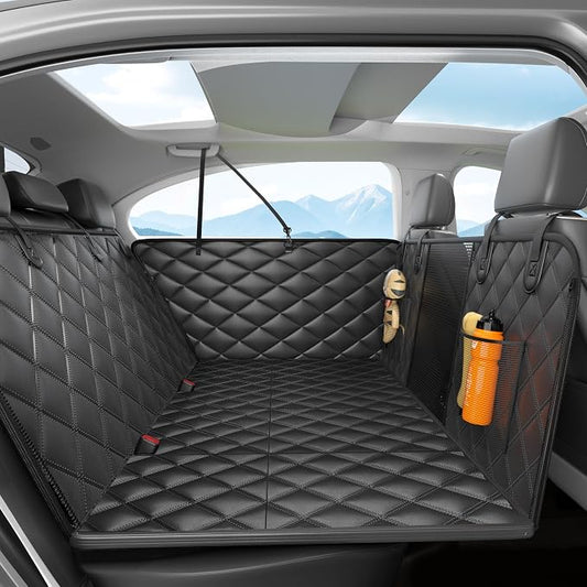 Dog Car Seat Cover for Back Seat, Hard Bottom Back Seat Extender for Dogs | Supports 400lbs, Scratch Resistant, Anti Slip Portable Dog Hammock, Suitable for F150, SUVs and Trucks by dogcarseatcover