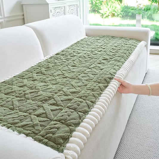 Fuzzy Couch Covers for Dogs, Non Slip Thick Dog Couch Cover Protector, Plush Pet Couch Covers for Sofa Washable, Soft Sofa Cushion Slipcovers Pet Friendly(1PC, Green, 27.6”x70.9”) by PJLZJFBY