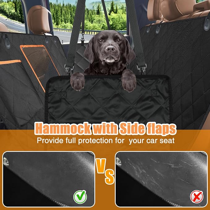 Kytely Dog Car Seat Cover XL, Heavy Duty Dog Seat Cover for Back Seat, 100% Waterproof Nonslip Hammock for Car with Side Flap, Scratch Proof Pet Back Seat Covers - Image 6