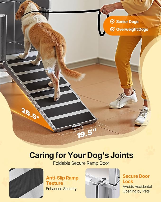 VEVOR Professional 304 Stainless Steel Dog Bathing Station, 50 inch Pet Grooming Tub w/Anti-Slip ramp, Storage Drawer, Cold Hot Faucet Showerhead, for Large & Medium & Small (Right Door, with Drawer) - Image 4