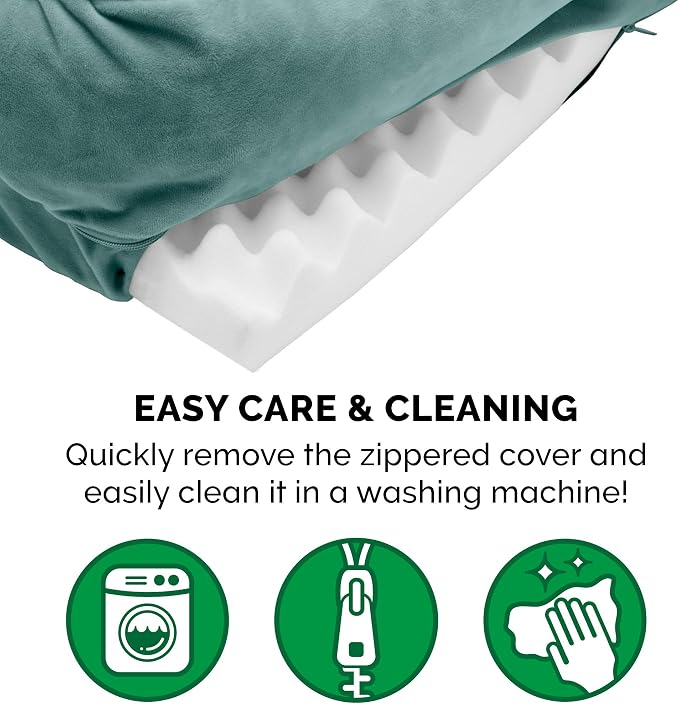 Furhaven Orthopedic Dog Bed for Medium/Small Dogs w/ Removable Bolsters & Washable Cover, For Dogs Up to 35 lbs - Plush & Velvet Waves Perfect Comfort Sofa - Celadon Green, Medium - Image 8