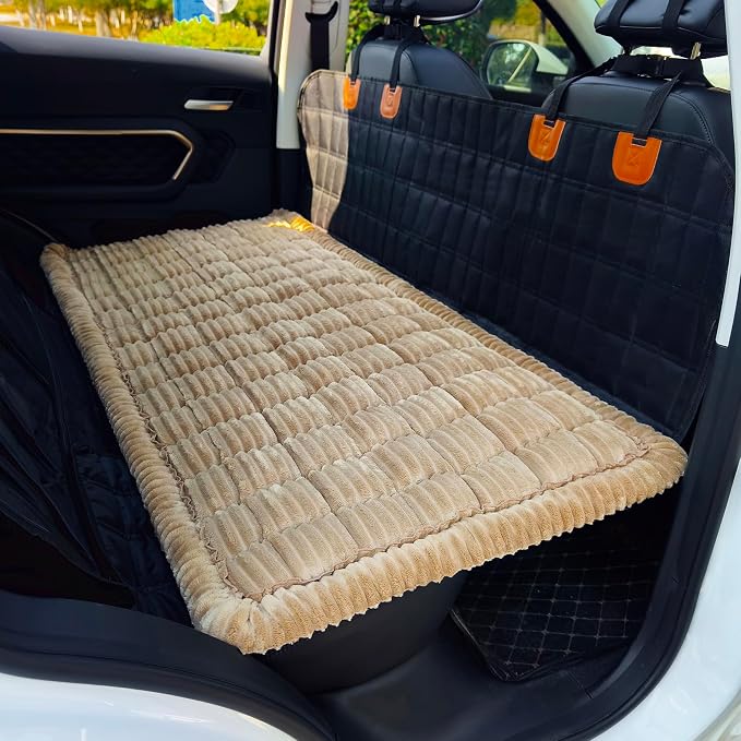 Dog Bed for Car, Backseat Pet Bed Mat, Dog Seat Cover for Car Back Seat, Non-Slip Travel Pet Mat, Fit for Backseat Extenders and Seat Covers (LightCoffee, 24.8x54inch) - Image 2