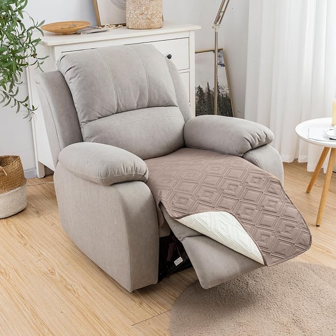 Genina 100% Waterproof Recliner Chair Covers, Anti-Slip Recliner Cover Dog Chair Cover Furniture Protector, Chair Sofa Slipcover for Pets Dogs, 1 Piece (Taupe, Recliner) - Image 5
