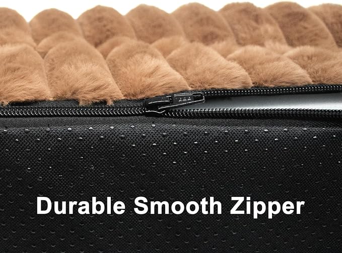 Waterproof Orthopedic Dog Bed for Medium Dogs Brown | Non-Slip Egg-Crate Memory Foam Dog Couch Pet Bed with Sides Removable Washable Cover for Crate - Image 6