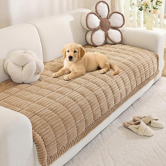 Royhom Couch Cover for Dogs Washable，Non Slip Sofa Protector for Pets | Durable & Easy Care, Soft Furniture Cover for Leather & Fabric Couches Against Claws, Spills & Fur, 35.4x82.7 Inch, Green by Royhom