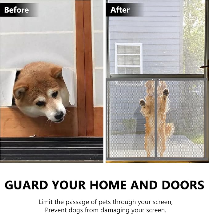 Guardian Steel Pet Grille Rv Screen Door Protector for Dogs Pets Cats Scratch Protector Replacement (Grey, 48 Inch) Screen Door Guard Pet Proof Screen Door - Image 3