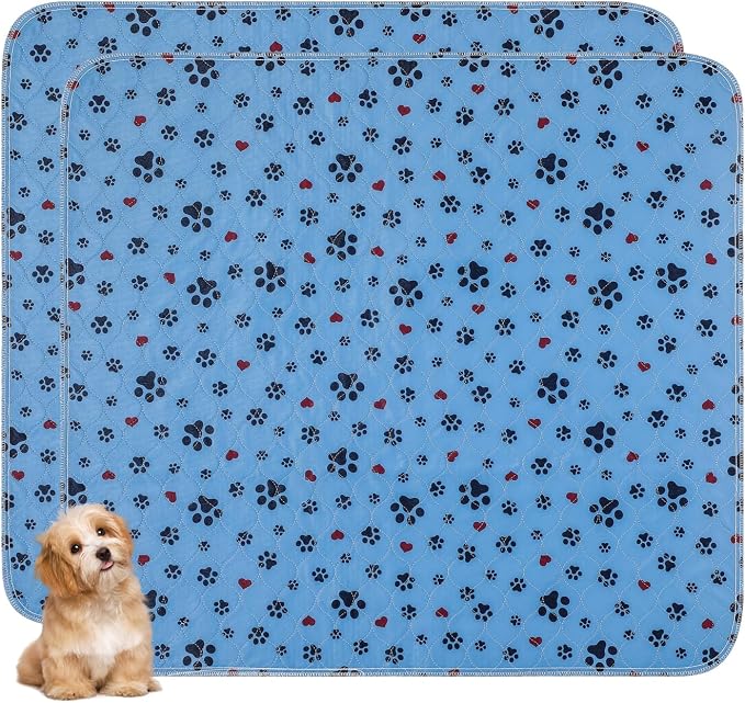 Washable Pee Pads for Dogs,2 Pack Extra Large 72"x72" Super Absorbent Reusable Puppy Pads,Non-Slip 100% Waterproof Dog Pee Pads,Pet Training Pads for Couch, Crate,Potty Training,Floor by ESWIN