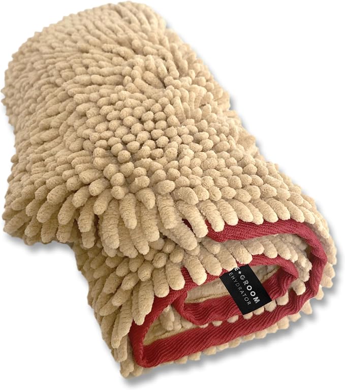 PRIDE AND GROOM The Towel – Thick, Soft, Super Absorbent Microfiber Towel for Dogs & Pets that is Quick Drying, Holds 7 Times its Weight in Water and Has Dual Pockets for Your Hands by PrideGroomNYC