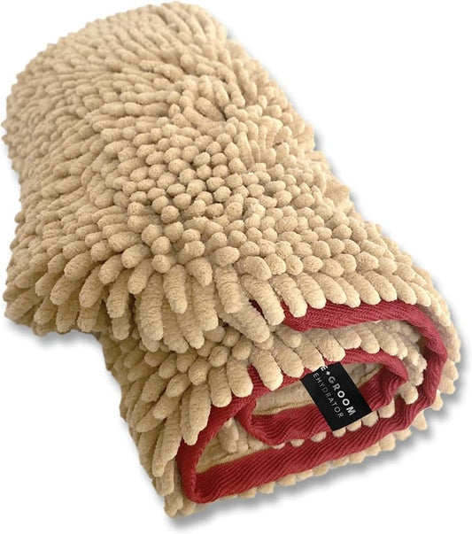 PRIDE AND GROOM The Towel – Thick, Soft, Super Absorbent Microfiber Towel for Dogs & Pets that is Quick Drying, Holds 7 Times its Weight in Water and Has Dual Pockets for Your Hands by PrideGroomNYC