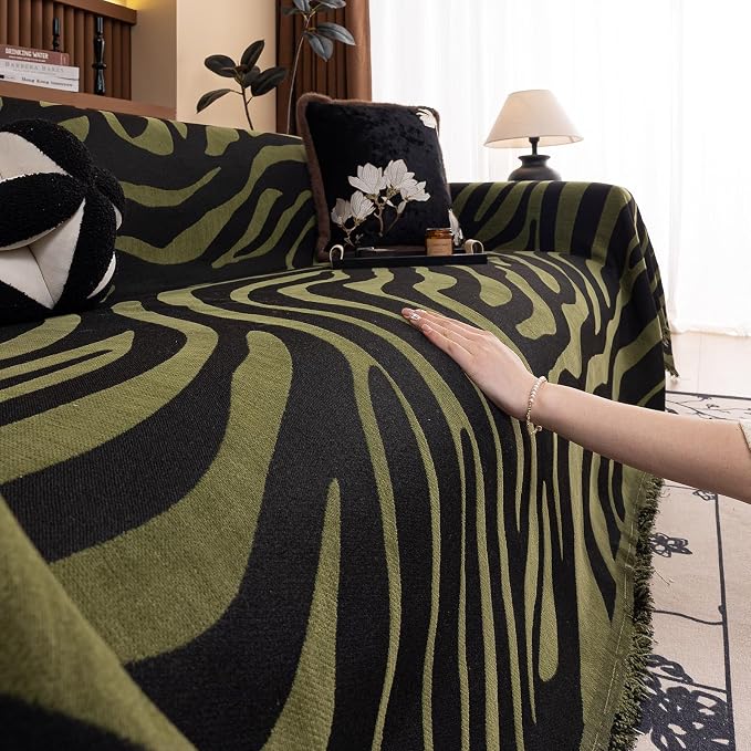 ROOMLIFE Leopard Couch Cover Boho Sofa Covers for 3 Cushion Couch Washable | Furniture Protector Sofa Couch Cover for Dogs, Soft Breathable Sofa Slipcover, Couch Throw Blankets with Tassels 71''X118'' - Image 8