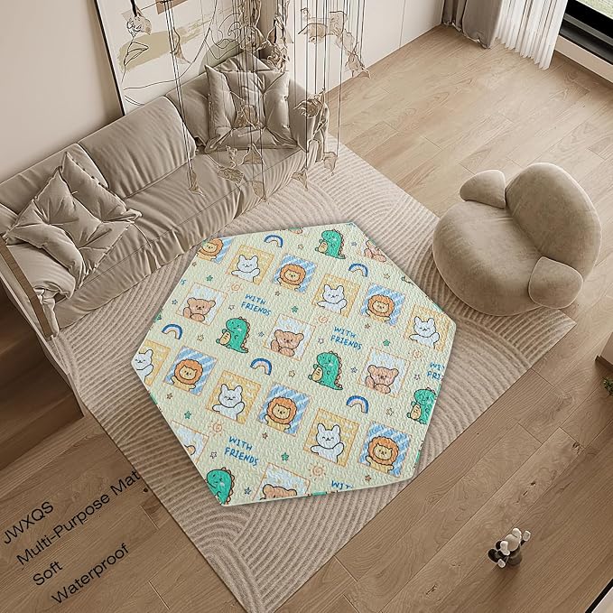 Hexagon 36'' Wide Dog Pen Urine Pad Dog Urine Pad Puppy Mat, [PLAYPEN Not Included!] Reusable Whelping Playpen Crate Reusable Washable Pet Mattress Pads Pet Training Pads, - Image 8