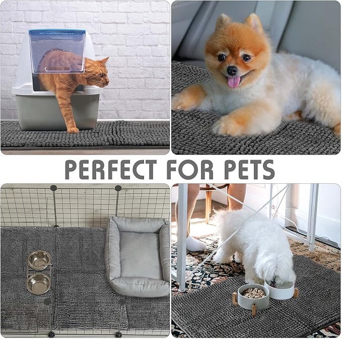 Amylove 4 Pcs Guinea Pig Cage Liner 16 x 24 Inch Washable Chenille Pee Pads Pet Dog Cat Bedding Training Mat Reusable for Small Animals Puppy Bunny Hamster Chinchilla - Image 5