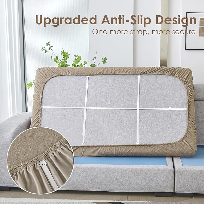 Genina Waterproof Couch Cushion Covers for Pets Washable Sofa Seat Covers | Non Slip,Stretch Jacquard Fabric,Pet Hair & Scratch Protection,Easy Installation,Furniture Protector,Sofa Cover - Image 6