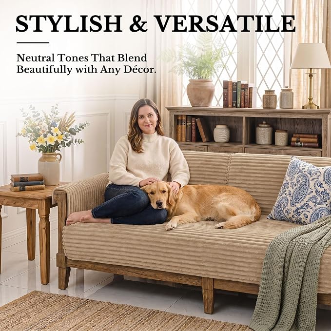 Smiry Waterproof Couch Cover for Dogs, Washable Non Slip Plush Protector | Waterproof Protection, Plush Flannel, Non Slip Backing, Pet Hair & Scratch Protection, Soft Cover (36" x 71") - Image 2